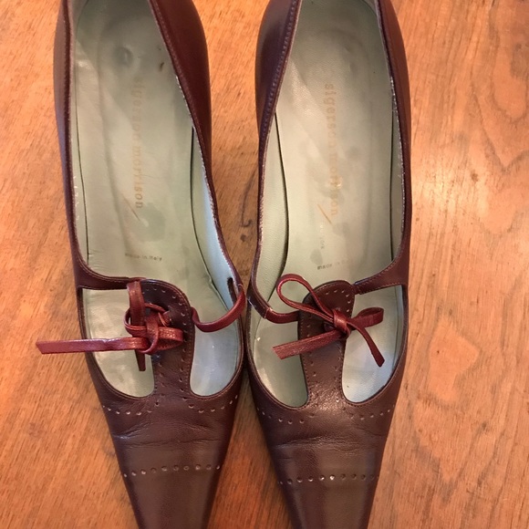 Sigerson Morrison leather pointed toe pumps - Picture 5 of 5